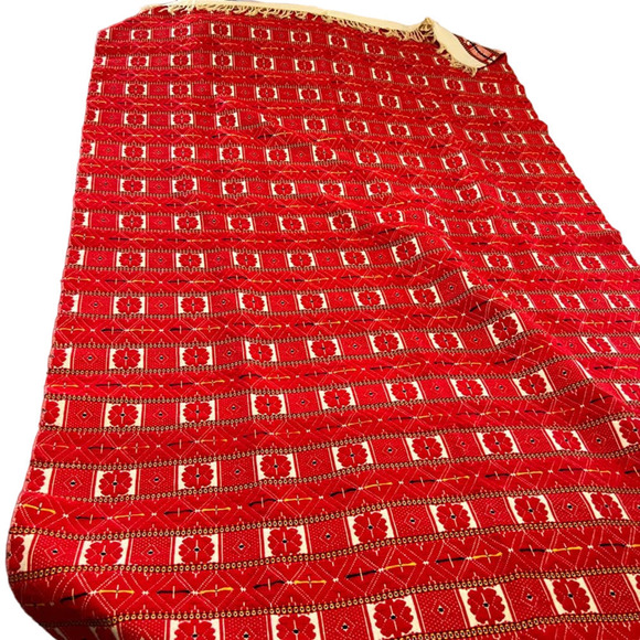 RUKOTVORINE 40 red white rectangular table cloth